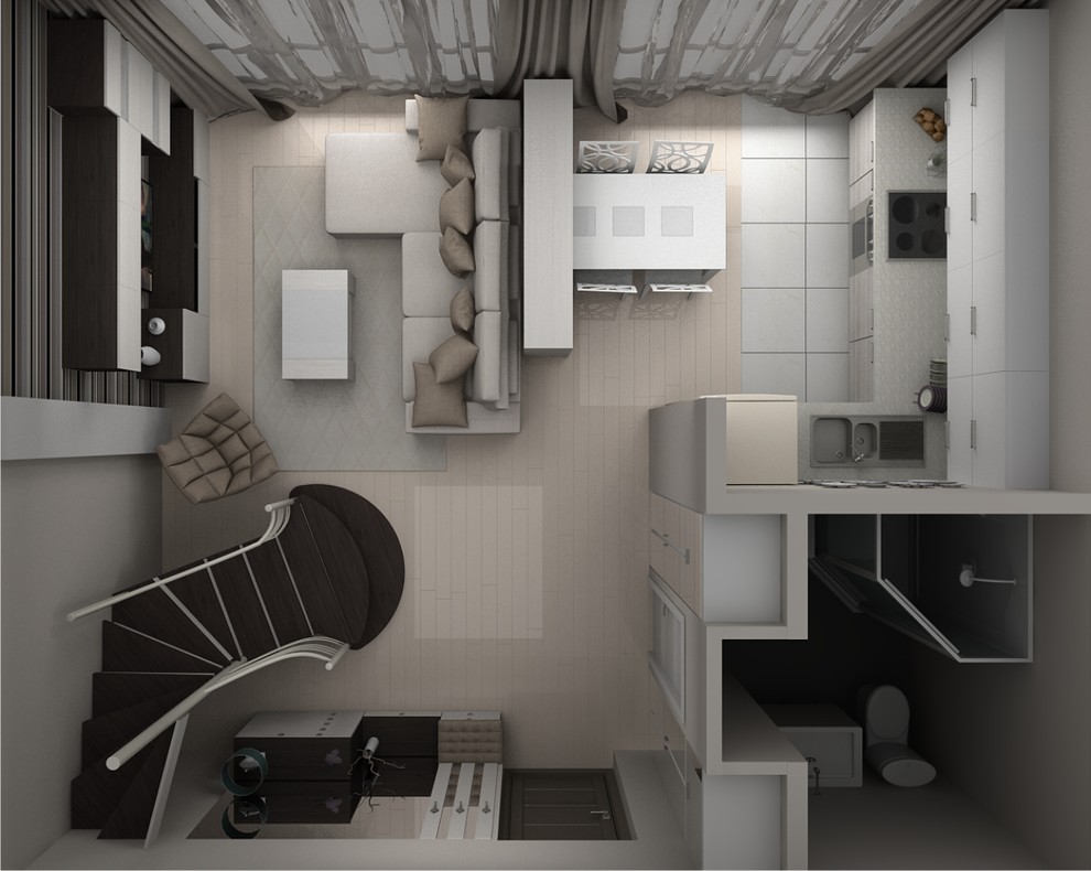 1 этаж - общее пространство