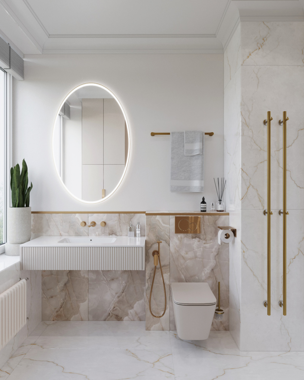 Обложка проекта: Ванная с окном в проекте квартиры