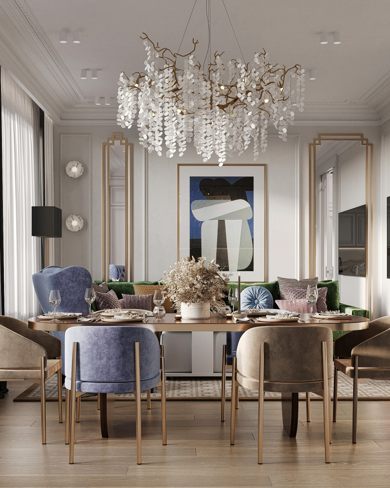 Стильный интерьер с элементами ар-деко в ЖК Петровский квартал на воде - 99 м2