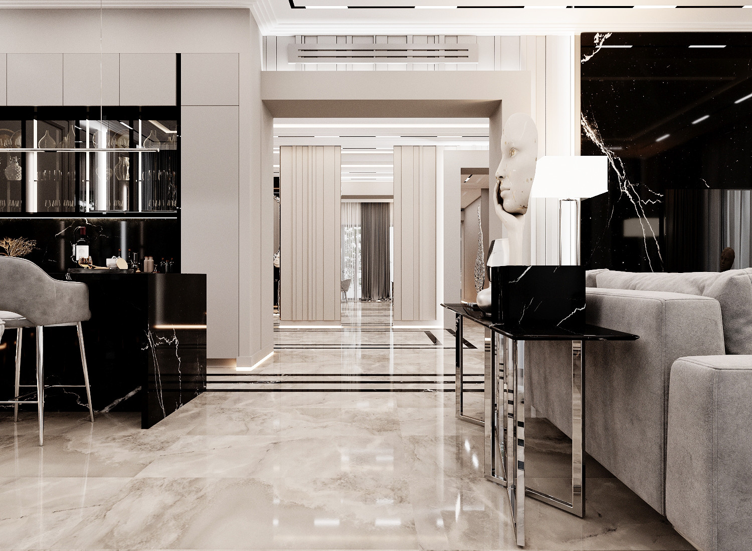 Дизайн гостиной в частном доме