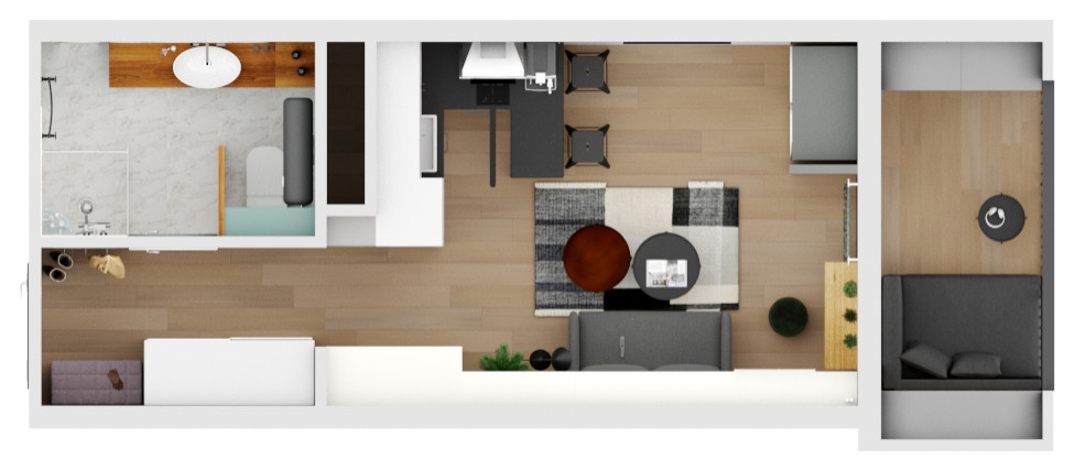 Студия в скандинавском стиле в ЖК "Я романтик"