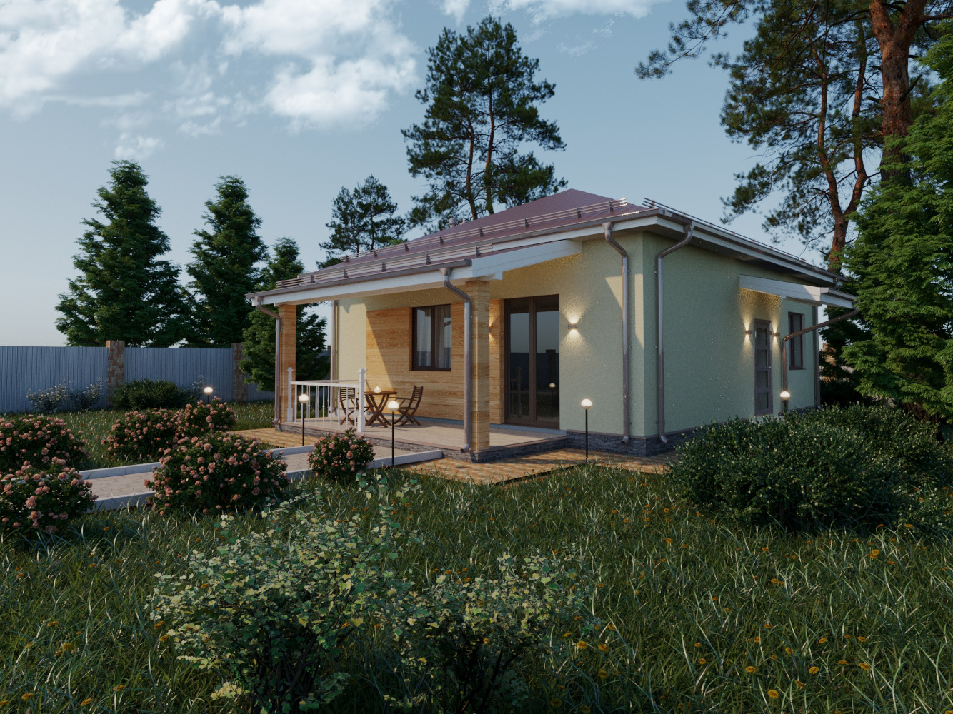 Обложка проекта: Одноэтажный дом из газобетона