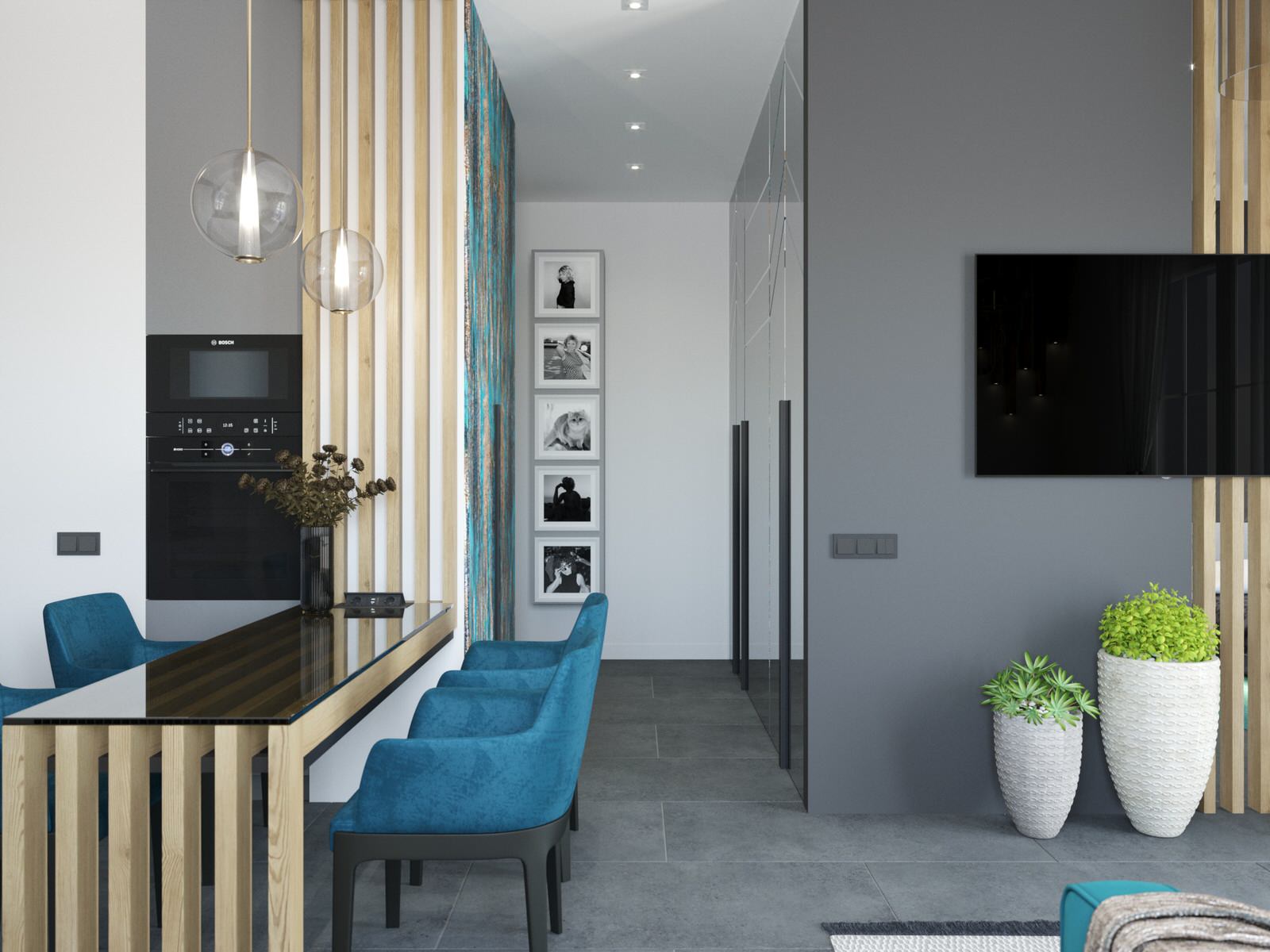 современная квартира "Белый квадрат"