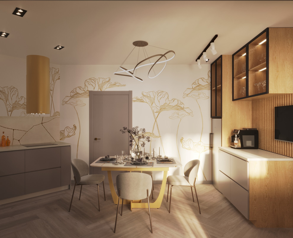 Кухня с золотыми акцентами