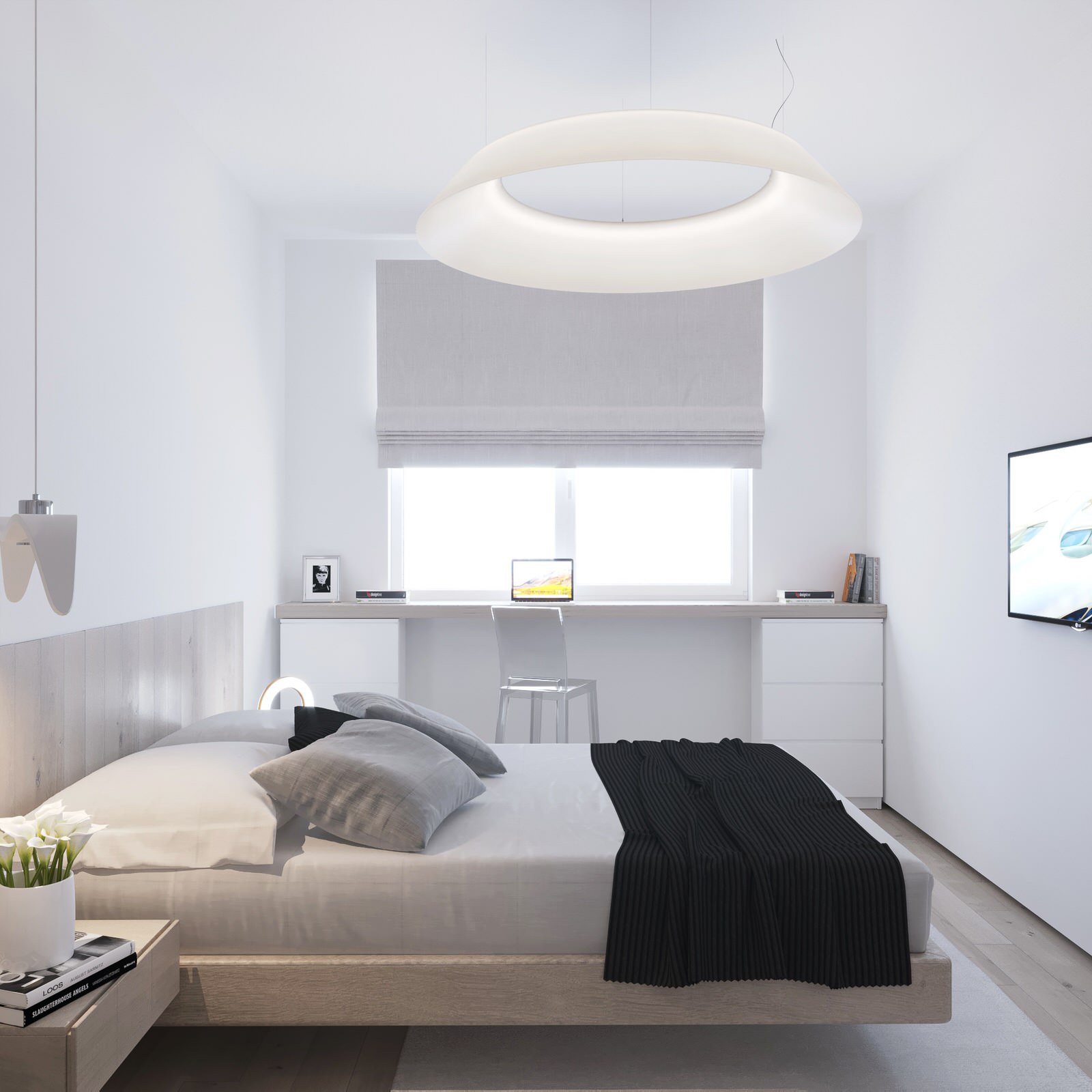 Тонкий минимализм, спальня хозяйки