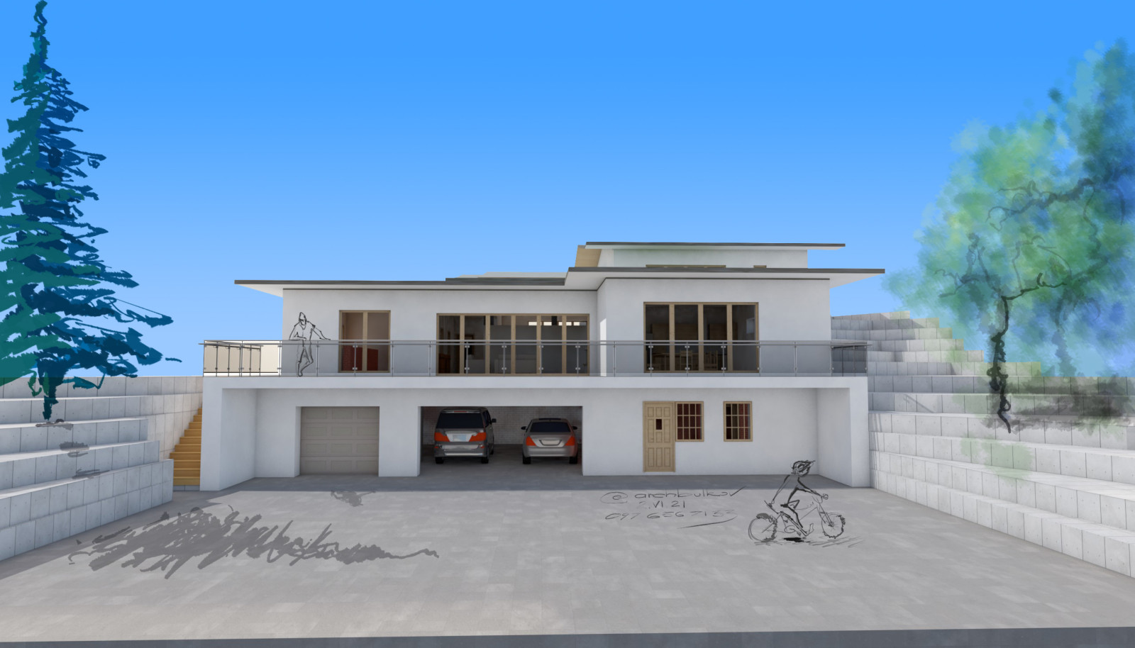 Концепт проект дома на склоне