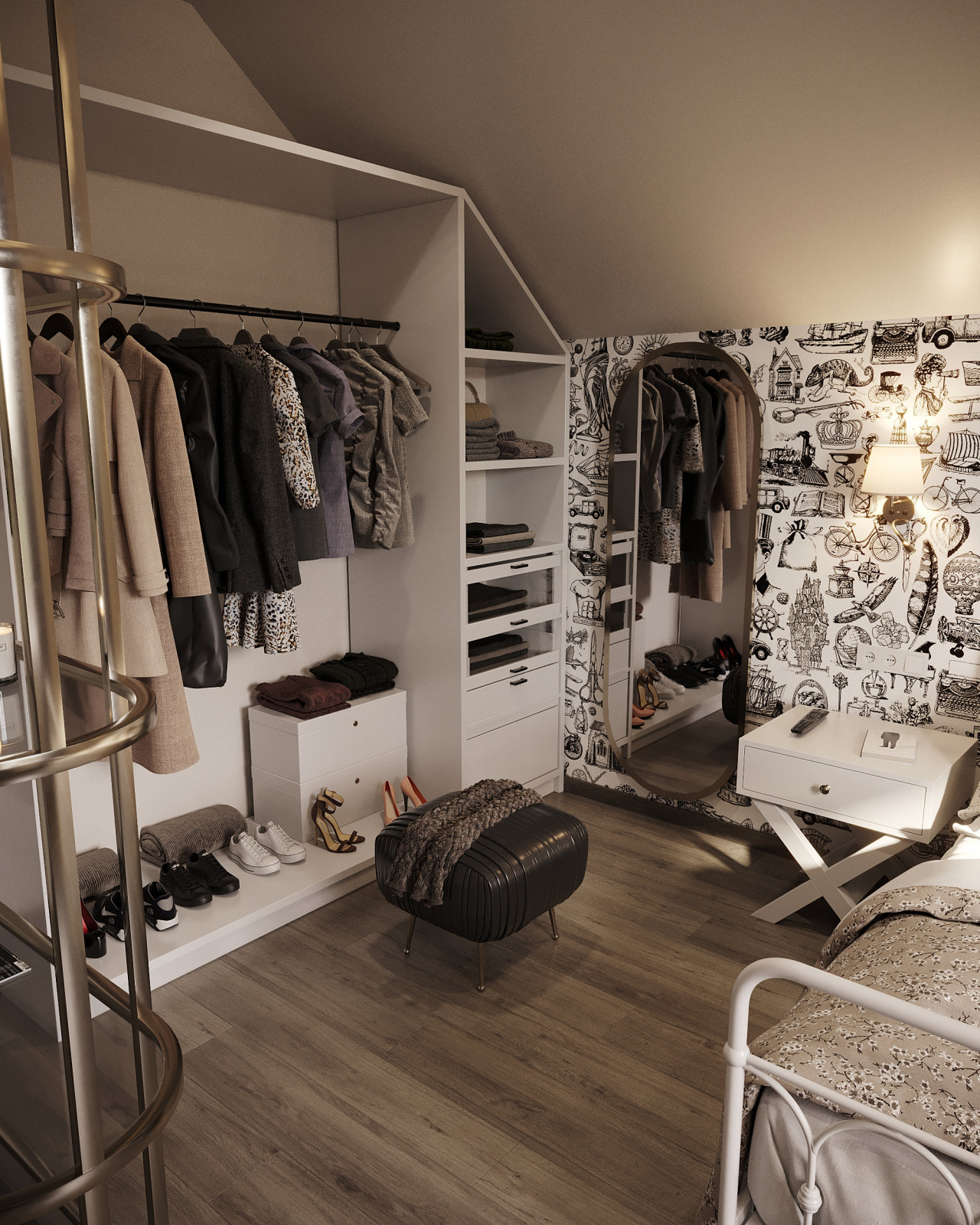 Дизайн и 3д-визуализация детской в загородном доме