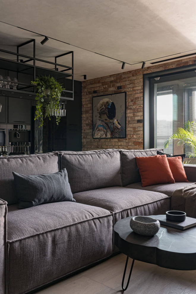 Гостиная  стиле лофт