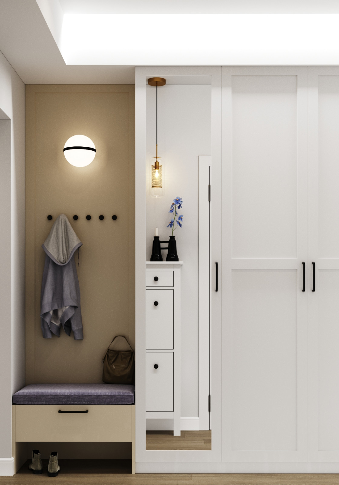 Дизайн-проект для молодой девушки 45,кв.м