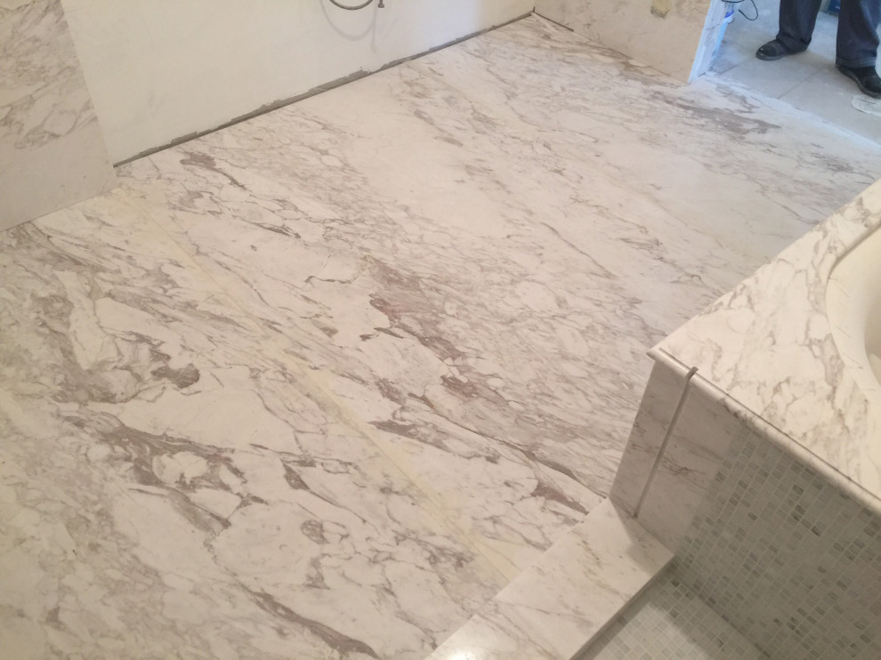 Отделка Ванной комнаты мрамором "Volokas" (Греция)