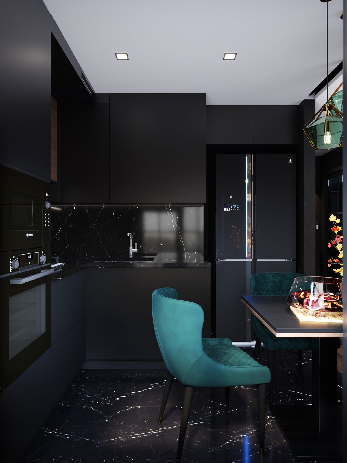 Квартира в черных тонах