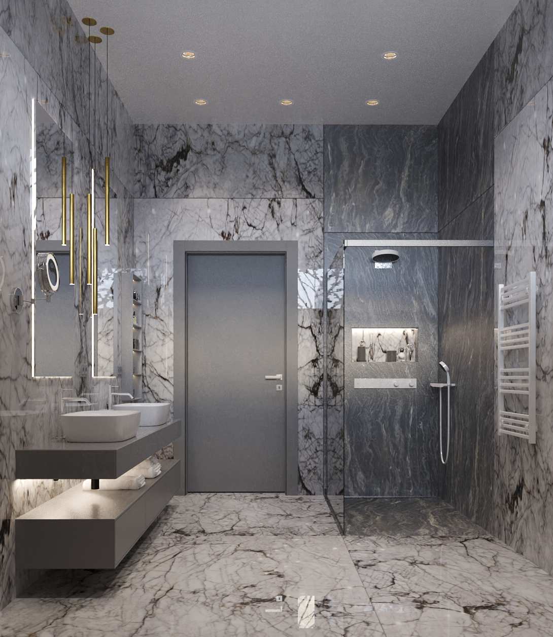 Интерьер двухэтажного загородного дома