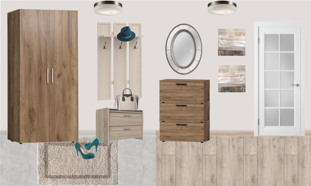 Коллаж прихожей с коридором 8,9 кв. метра