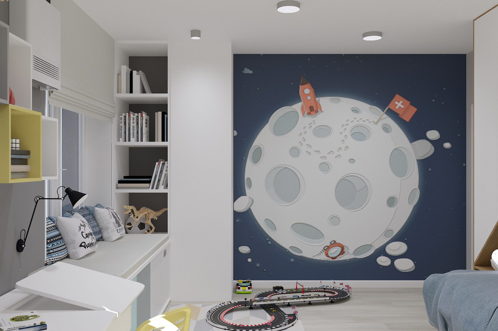 Светлый интерьер для семьи из 3-х человек