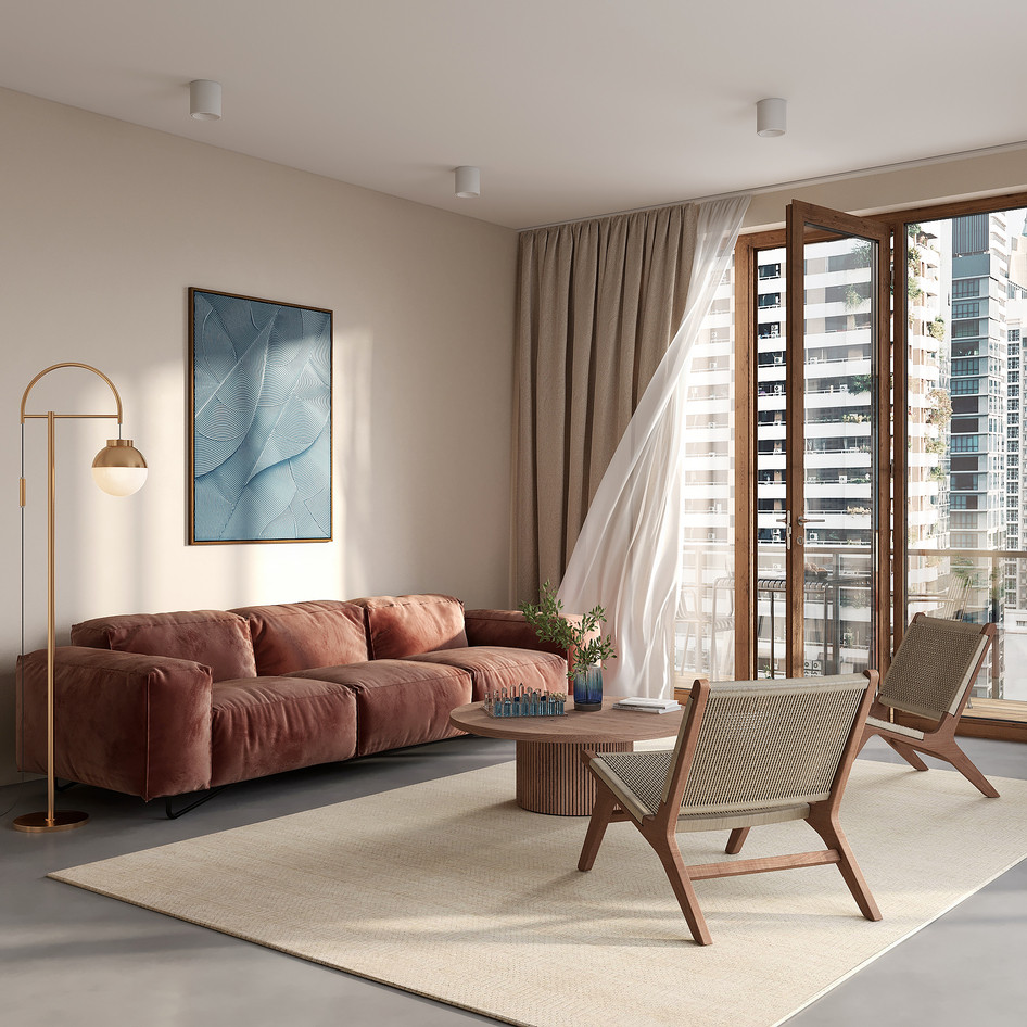 Обложка проекта: Светлая кухня-гостиная в КП Снегири