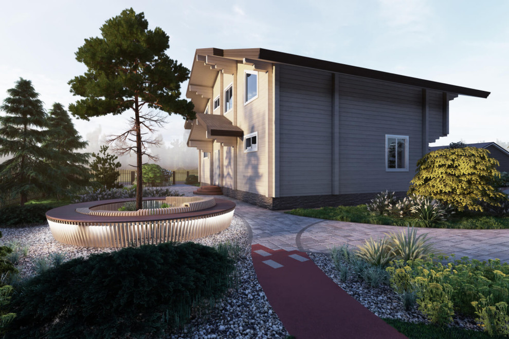 Деталь совмещения плитки и резиновой дорожки