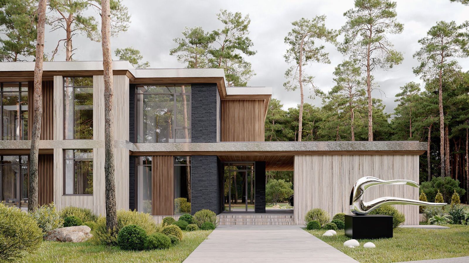 Обложка проекта: Проект с плоской кровлей 655 м2