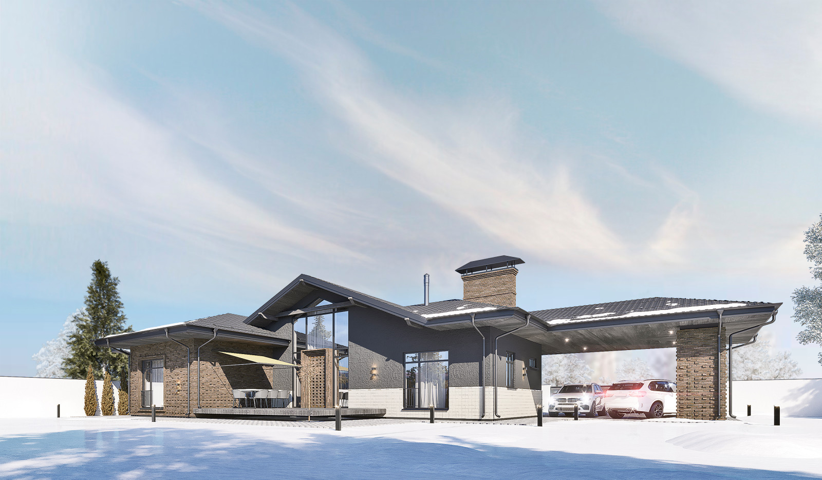 Одноэтажный жилой дом