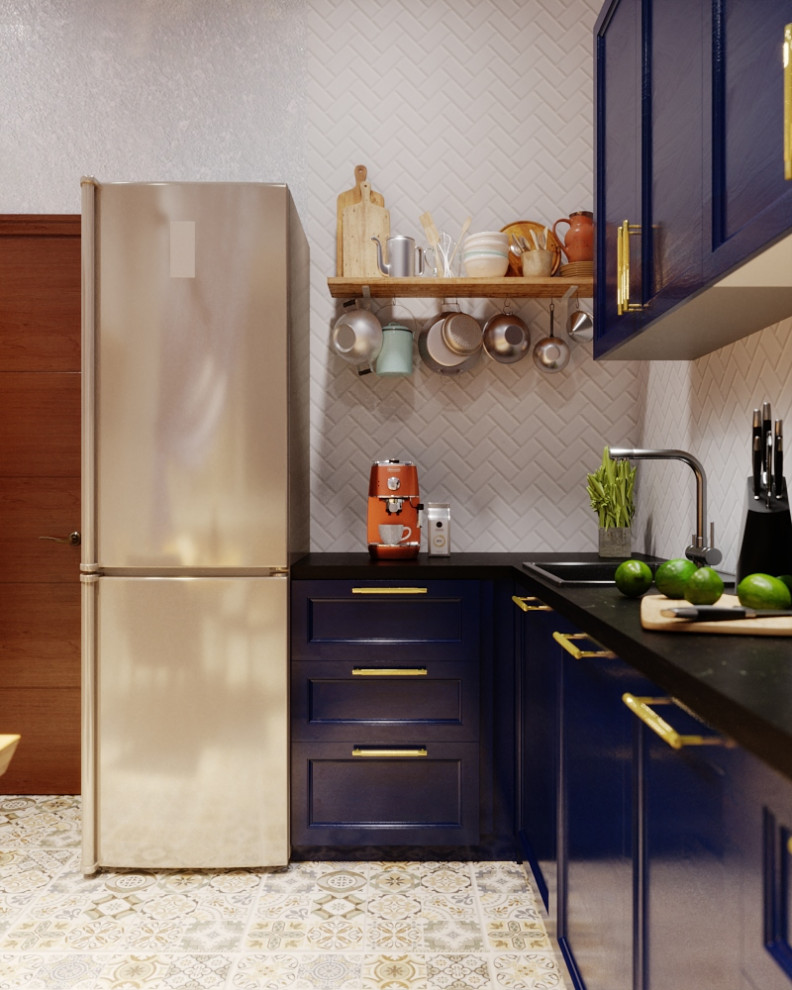 кухня в синих тонах