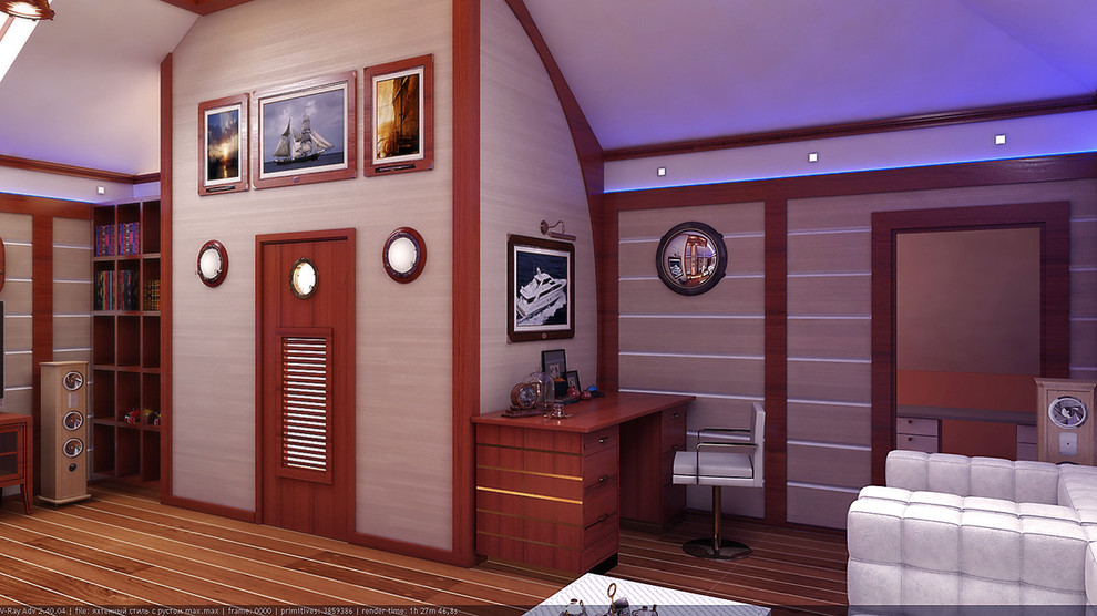 Интерьер мансардного этажа