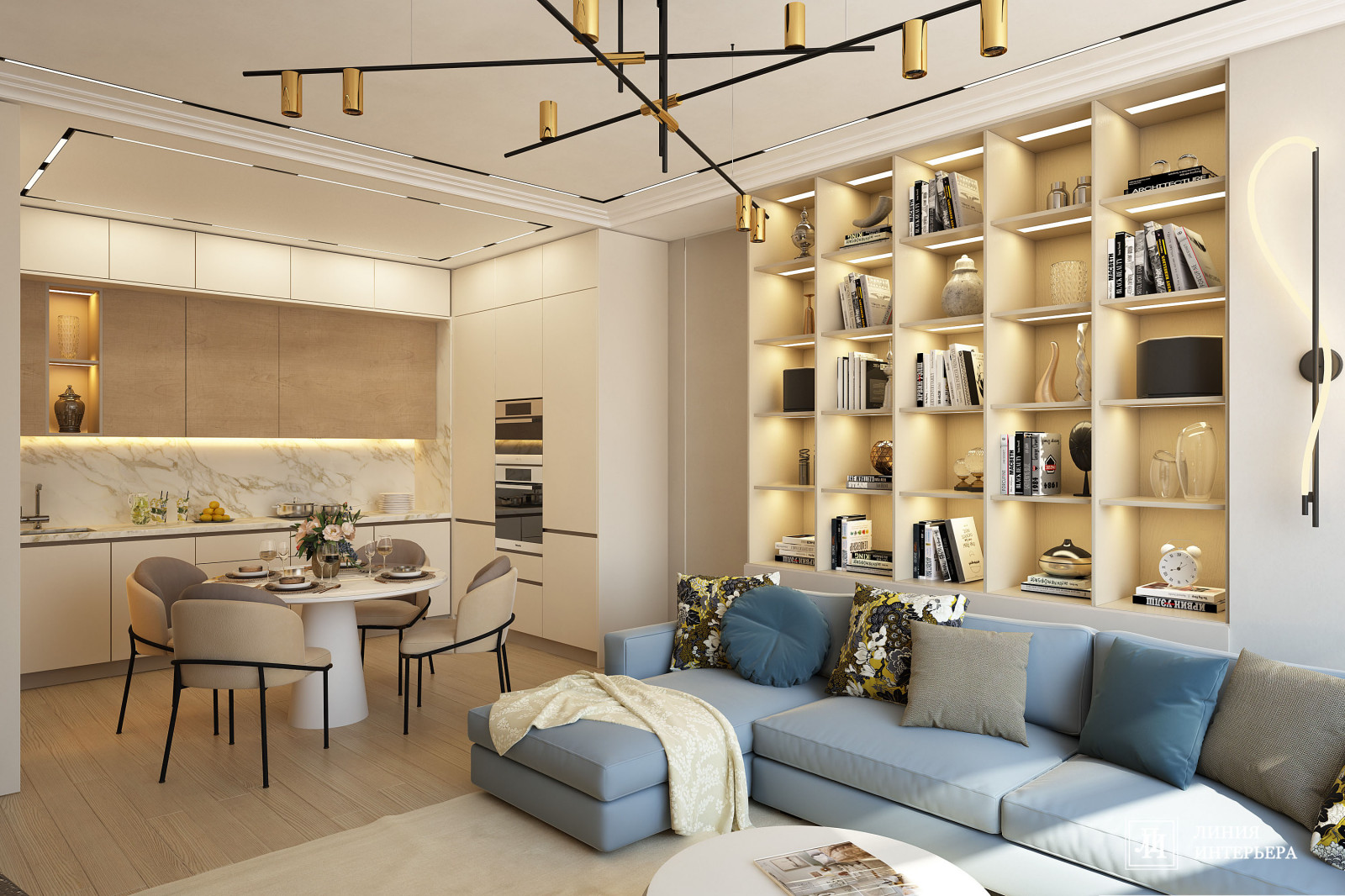 Дизайн интерьера 3-х комнатной квартиры в ЖК Триколор