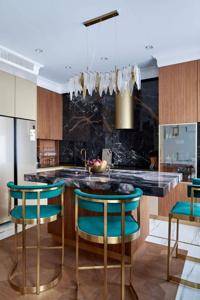 Обложка проекта: Реализация проекта квартиры в темных оттенках 80 кв.м