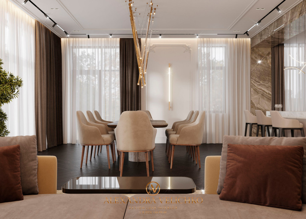 Дизайн интерьера кухни-гостиной в поселке Миллениум