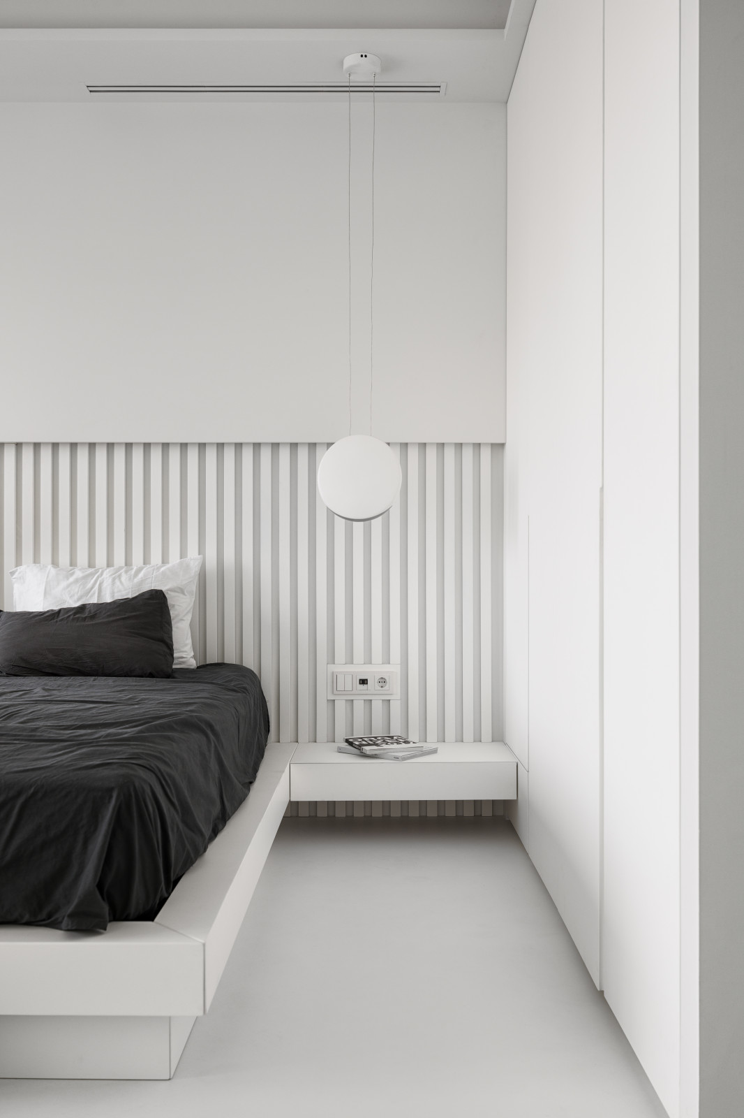 Stylish monochromatic white penthouse