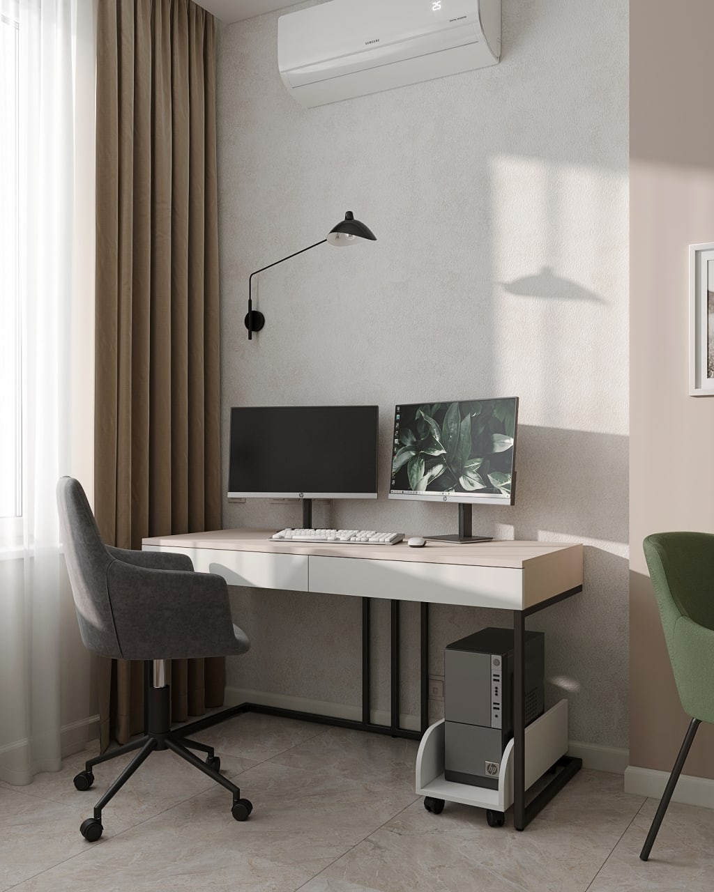 Свежая кухня в зеленых оттенках