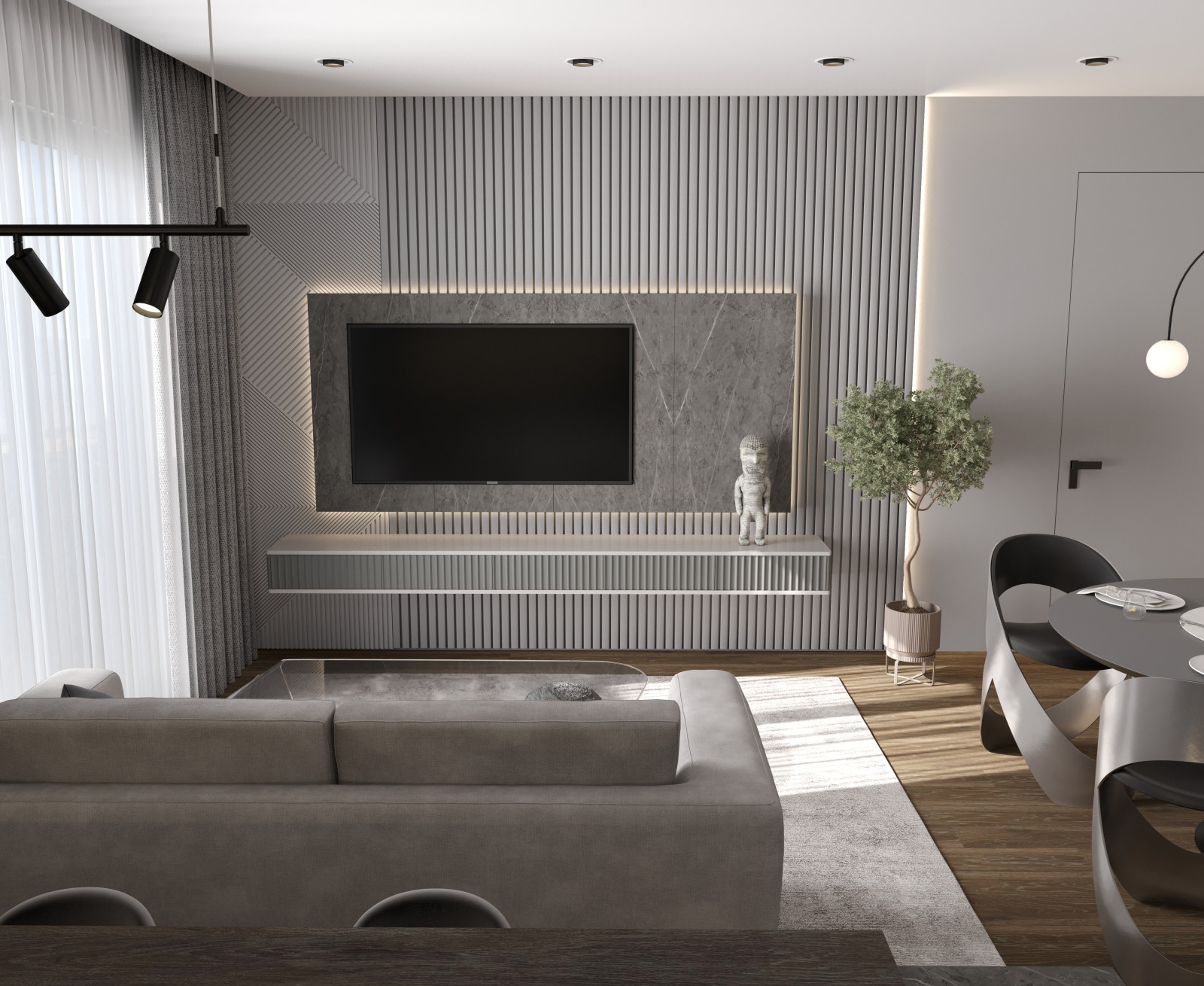 Кухня + Гостиная