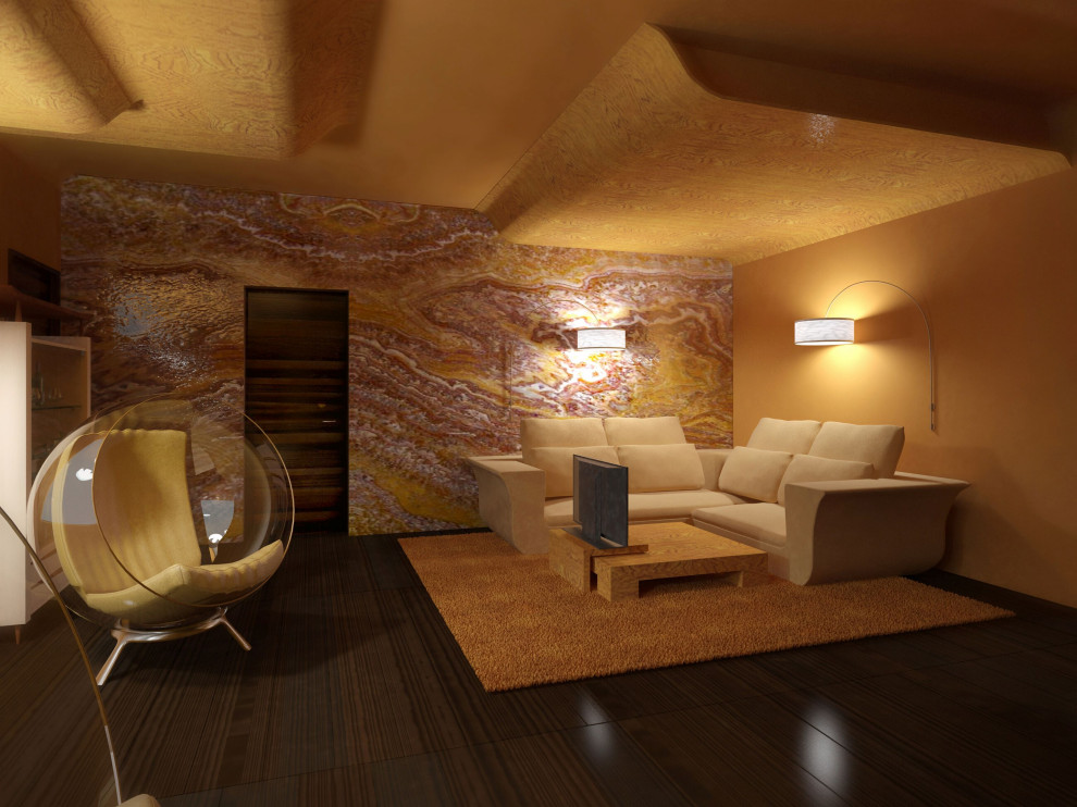 House in a pine forest - the 3D view