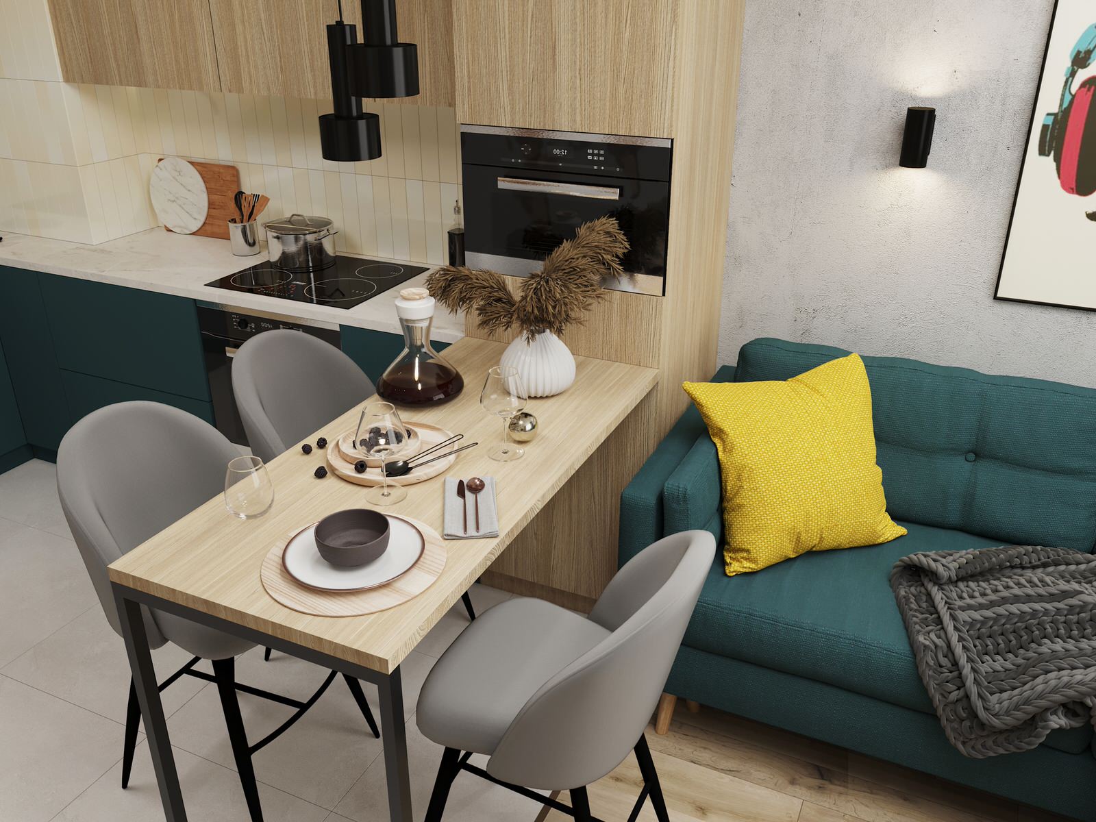 2-комн. квартира для пары в Бабяково, в ЖК Зелёный квартал