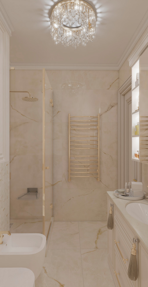 Квартира в классическом стиле с существующей мебелью.