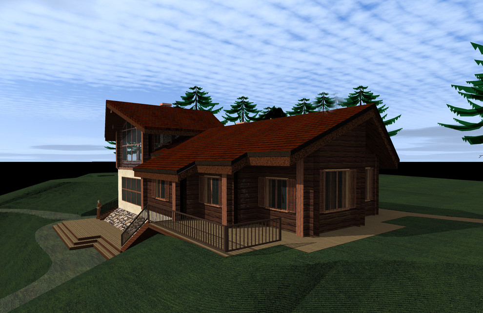 Обложка проекта: Мещера. Домики на склоне.