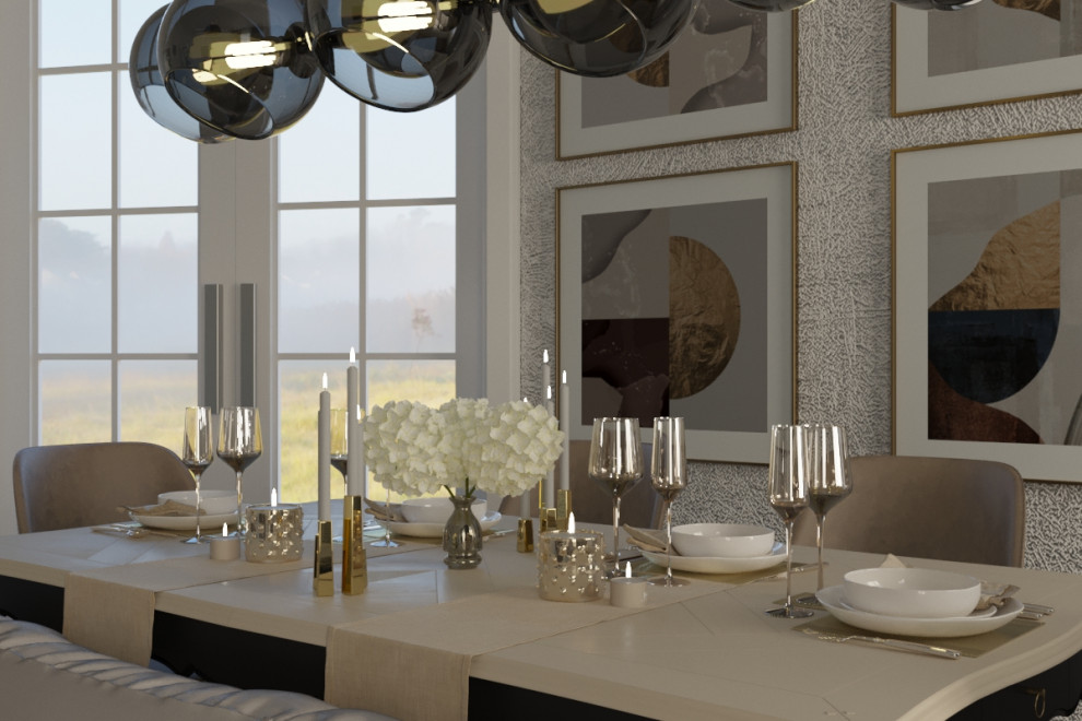 Интерьер гостиной-столовой 28 кв м