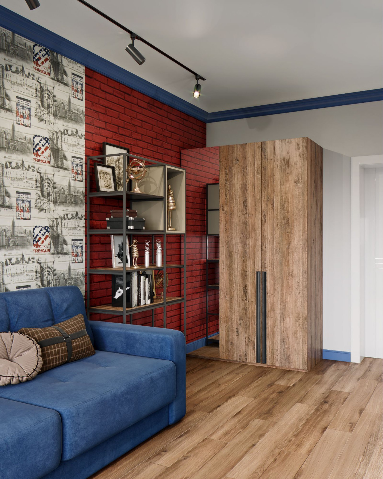 комната в соременном стиле  для молодого человека