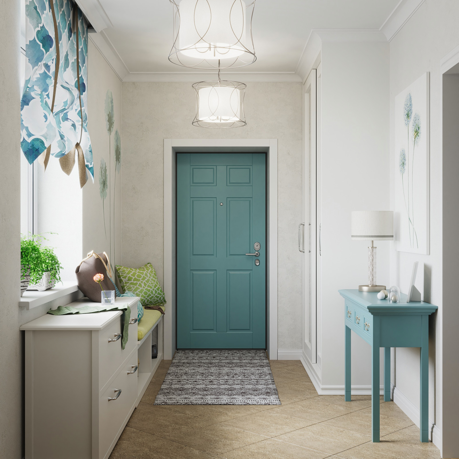 Коттедж. Птицы в доме. Холл