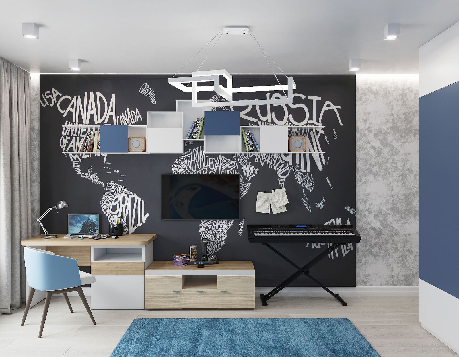 Итоговая визуализация проекта интерьера трёхкомнатной квартиры