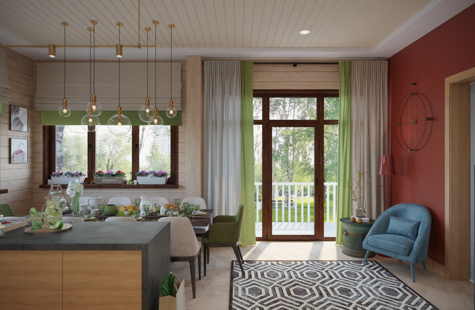 Просторный загородный дом