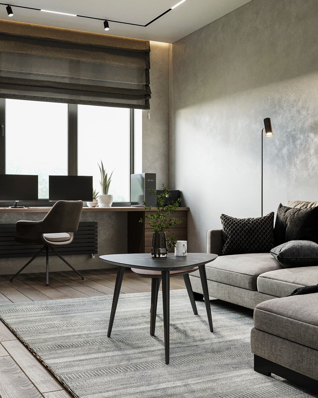 Гостиная в проекте квартиры 100 м2 в Москве