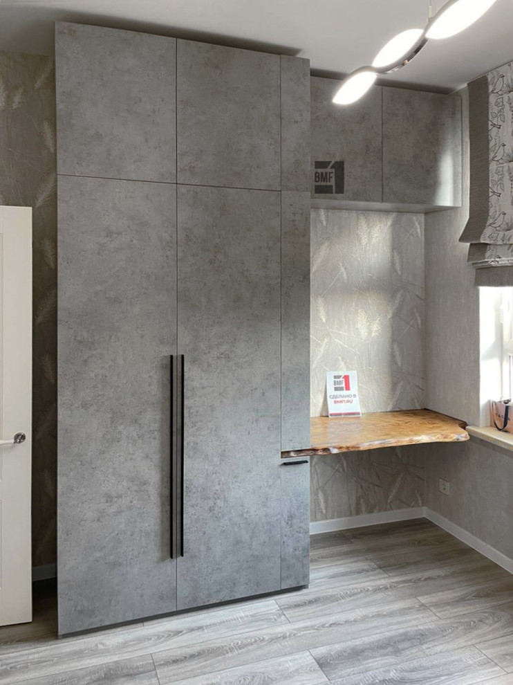 Распашной шкаф серого цвета