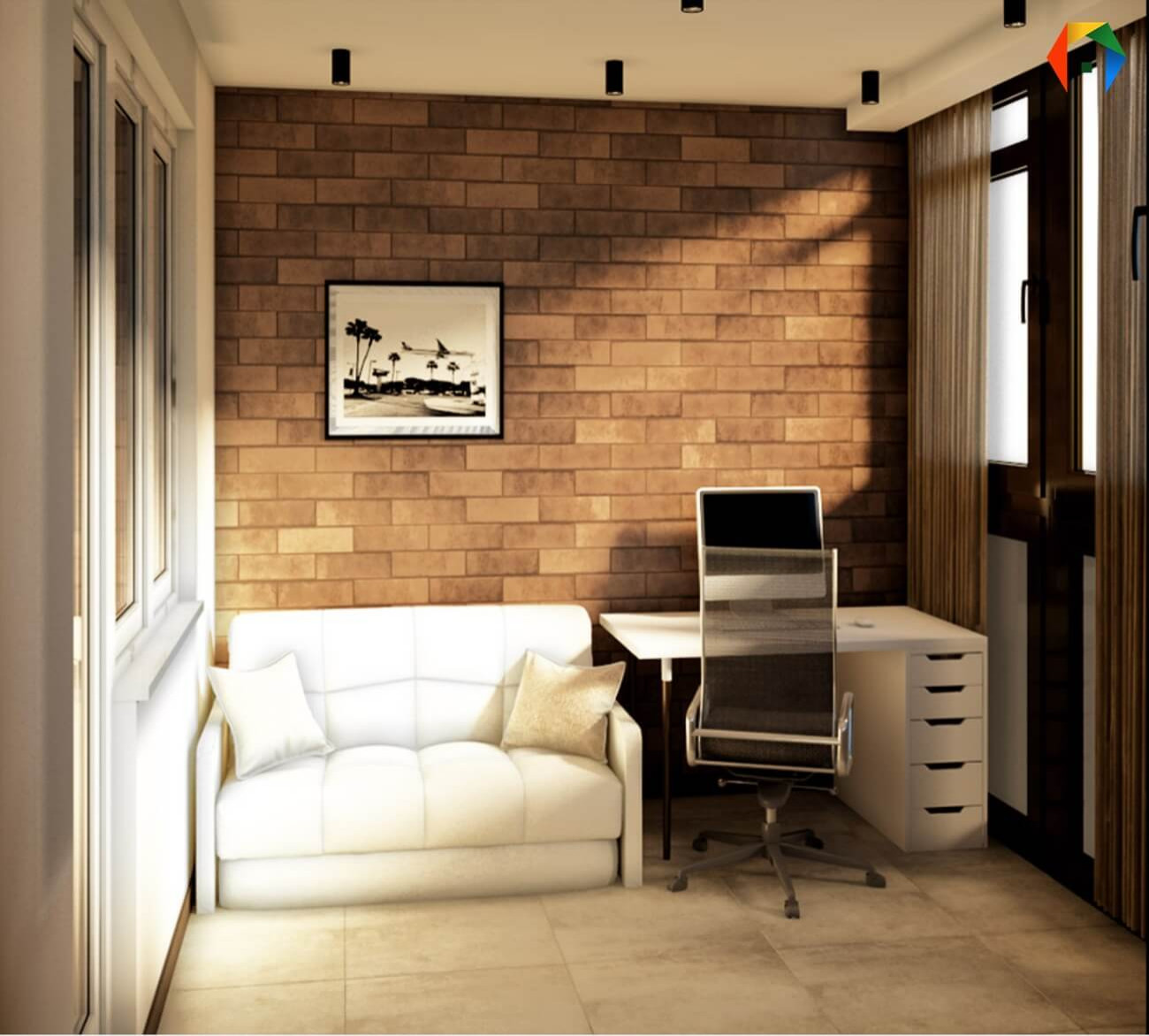 Сколковская. Дизайн-проект 3-комнатной квартиры, с коллажами и визуализацией в О