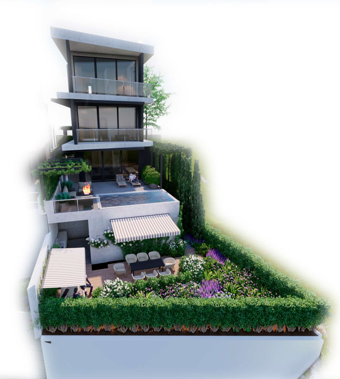 Проект участка в Адлере со сложным рельефом