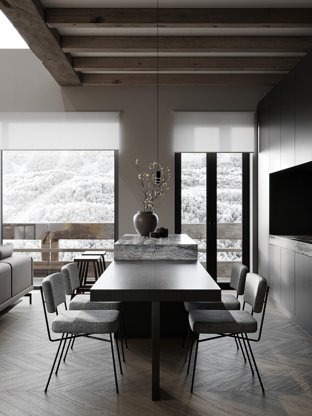 Современное шале в горах