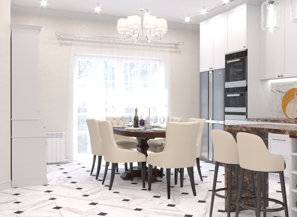 Обложка проекта: Кухня-гостинная в загородной доме