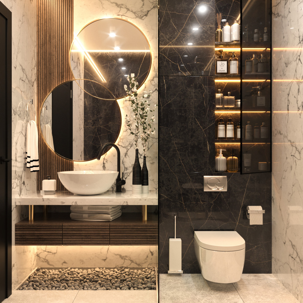 Обложка проекта: 3д визуализация санузла в загородном доме