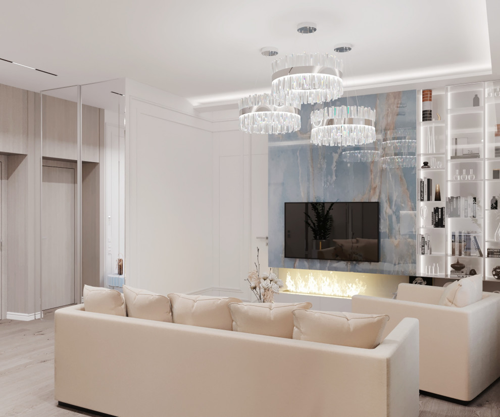 гостиная с голубым ониксом