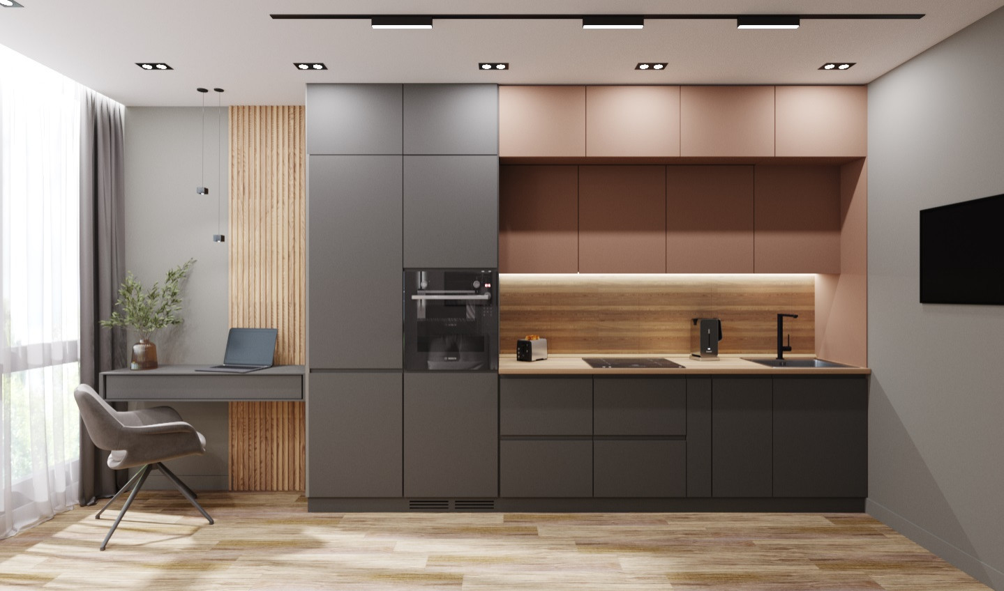 Стильная двухкомнатная квартира для молодой пары