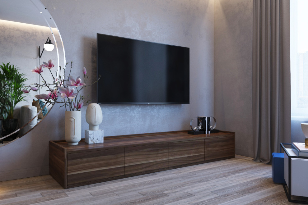 Дизайн интерьера в ЖК Фамилия. Гостиная-Спальня