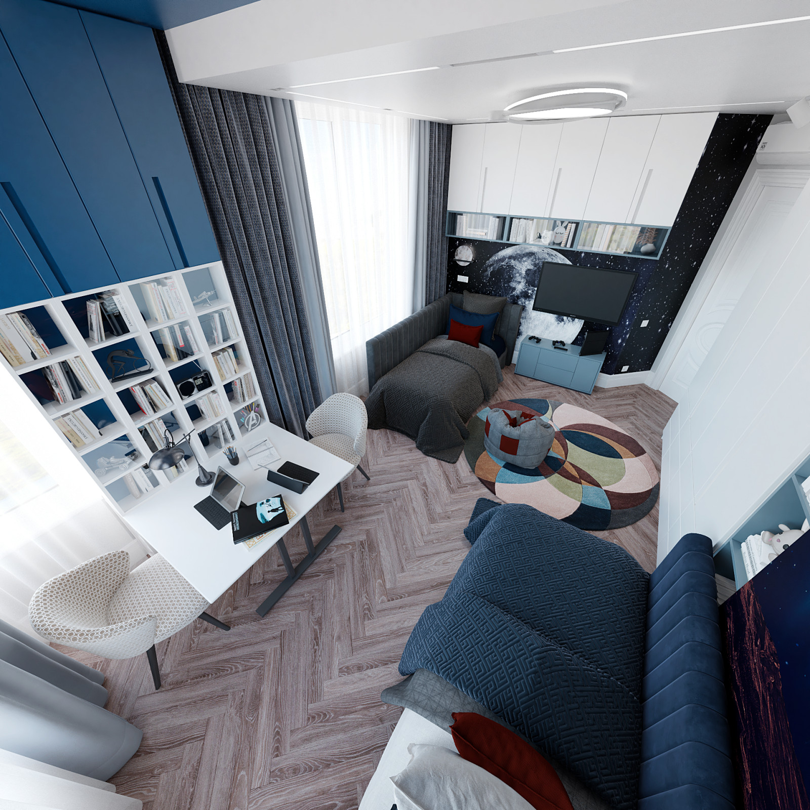 Обложка проекта: Детская комната для 2-ух мальчиков